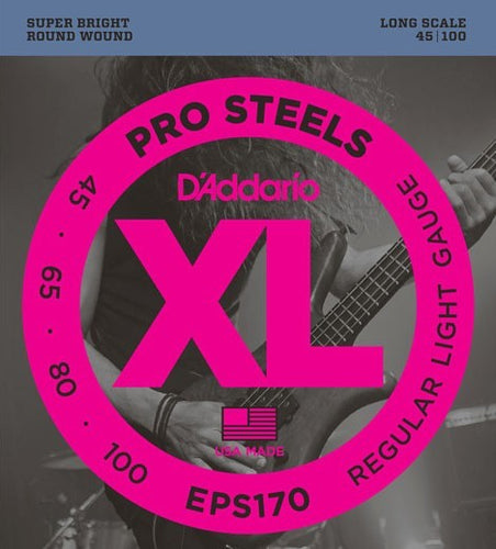 D'Addario EPS170 ProSteels Bass Strings - Light - Long Scale - 45-100