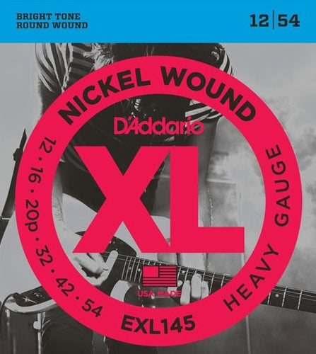 D'Addario EXL145 Nickel Wound Electric Guitar Strings  - Heavy Plain 3rd - 12-54