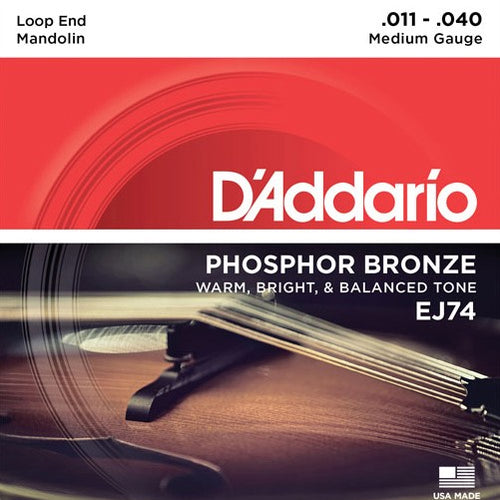 D'Addario EJ74 Phosphor Bronze Mandolin Strings  - Medium - 11-40
