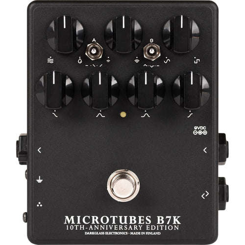 Top view of Darkglass Microtubes B7K 10th Anniversary Edition Bass Preamp Pedal