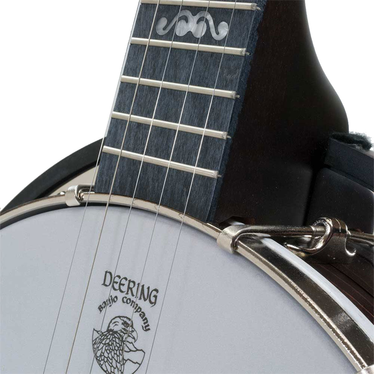 Detail image of Deering Artisan Goodtime Two 5-String Banjo with Resonator showing intersection of neck and body