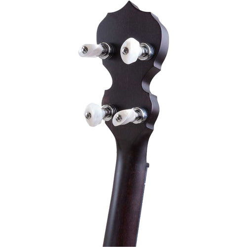 Detail image of Deering Artisan Goodtime Special 5-String Banjo with Resonator showing back of headstock and portion of neck