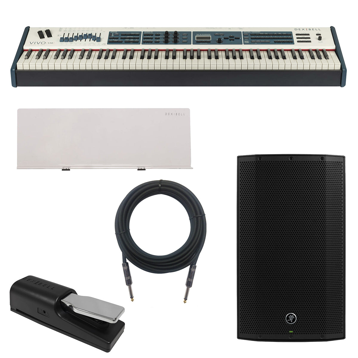 Collage image of the Dexibell VIVO S10 88-Note Stage Piano MONITOR KIT