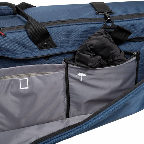 Detail view of side pocket on Dexibell DX BAG73 PRO 73-Key Padded Keyboard Case with Wheels