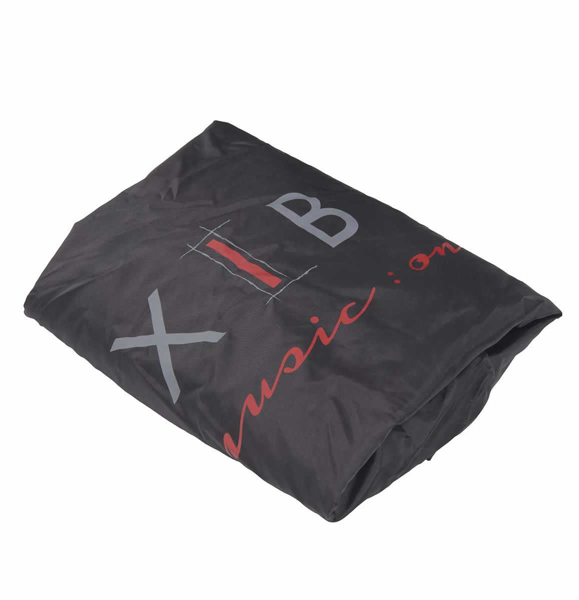 Detail view of Dexibell DDX BAGS9S7PRO 88-Key Padded Keyboard Case with Wheels rain cover, folded