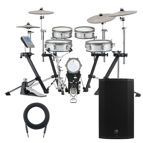 Collage image of the EFNOTE 3 Electronic Drum Set - White Sparkle MONITOR KIT