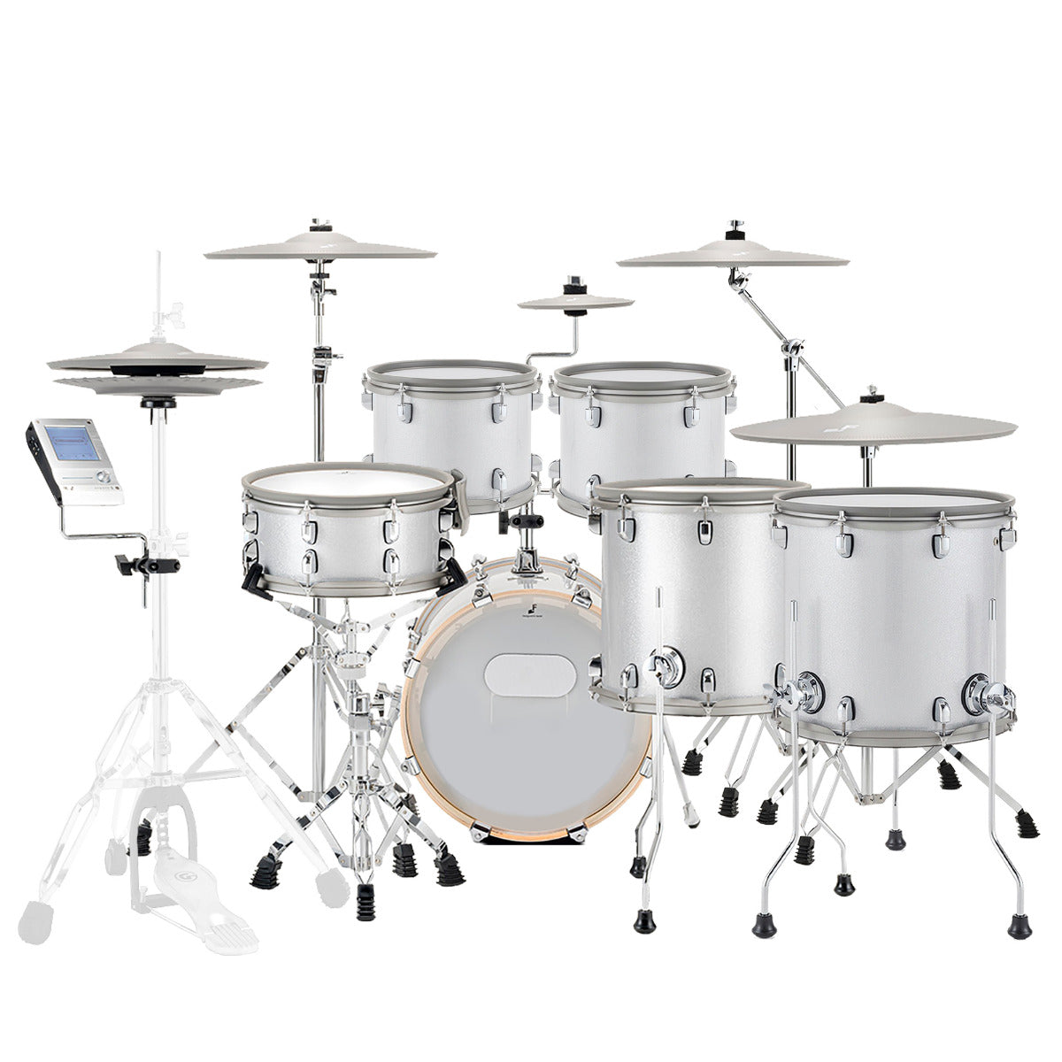 EFNOTE 5 Electronic Drum Set - White Sparkle CUSTOM View 1