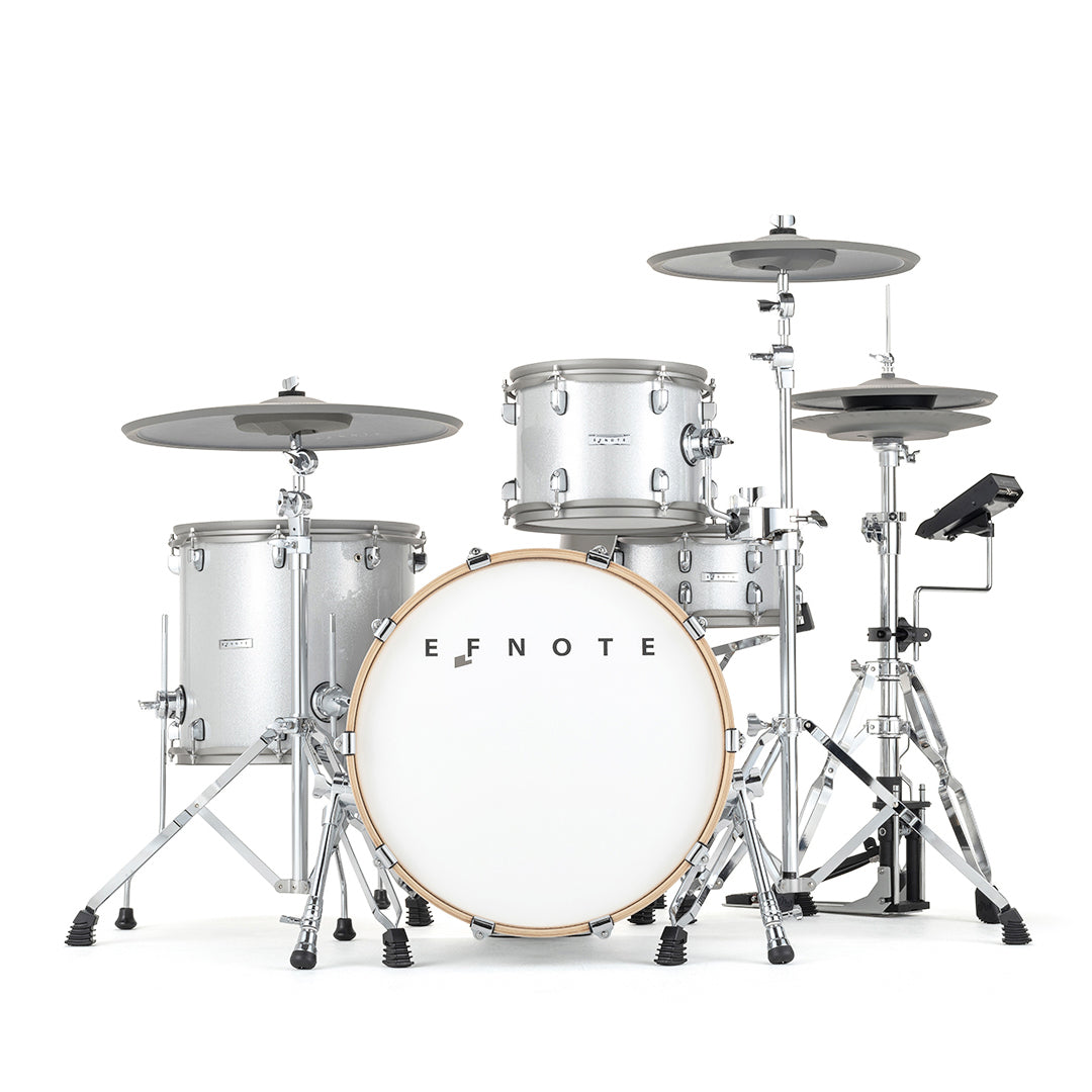 EFNOTE 7 Electronic Drum Set - White Sparkle DRUM ESSENTIALS BUNDLE ...
