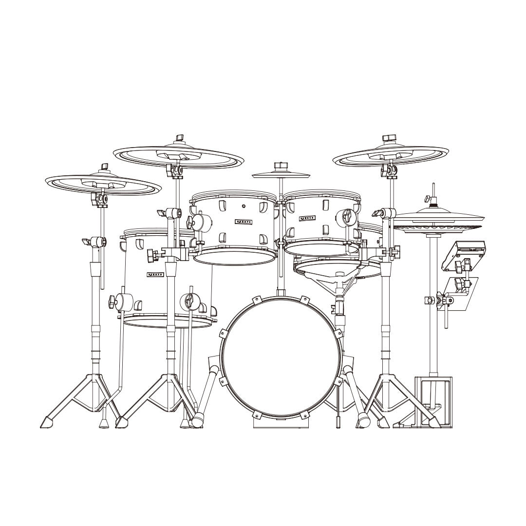 EFNOTE 5 Electronic Drum Set - White Sparkle EXPANDED view 2