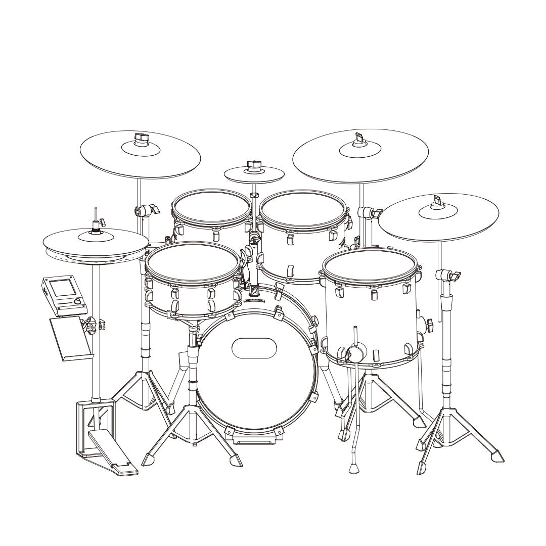 EFNOTE 5 Electronic Drum Set - White Sparkle EXPANDED view 3