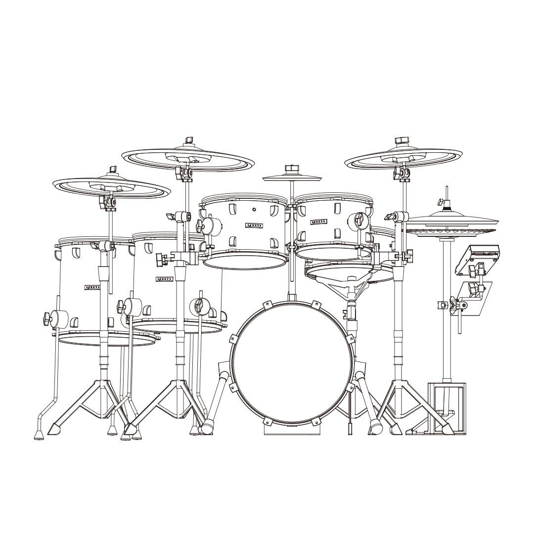 EFNOTE 5 Electronic Drum Set - White Sparkle CUSTOM Drawing 1