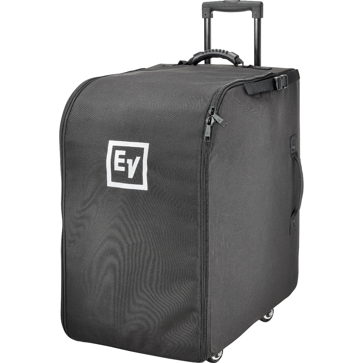 3/4 view of Electro-Voice Evolve 30M Rolling Case showing front, right side and top