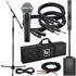 Collage of the components in the Electro-Voice Evolve 50M Portable Column System - Black PERFORMER PAK bundle