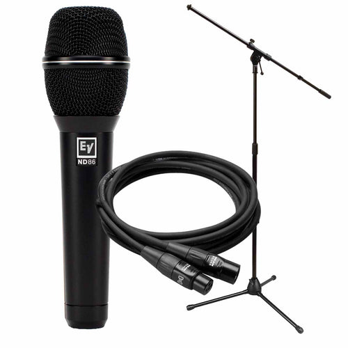Collage of everything included with the EElectro-Voice ND86 Supercardioid Dynamic-Vocal Mic PERFORMER PAK