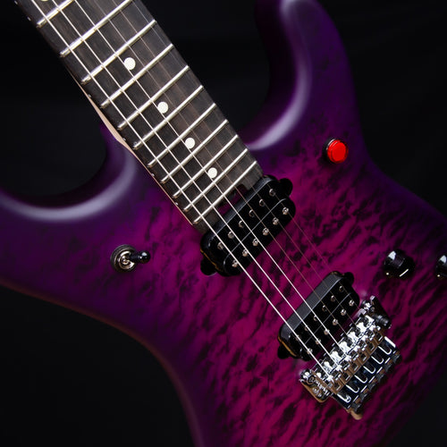 EVH 5150 Series Deluxe QM Electric Guitar - Ebony, Satin Purple Daze view 5
