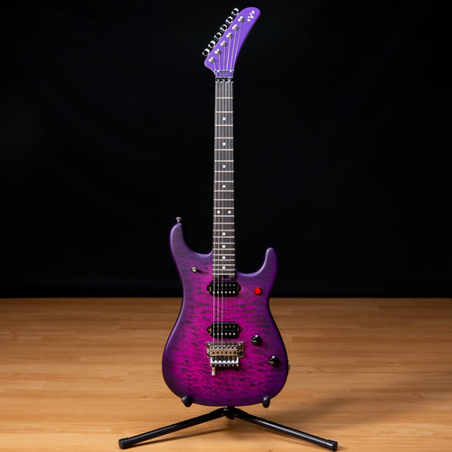 EVH 5150 Series Deluxe QM Electric Guitar - Ebony, Satin Purple Daze view 2