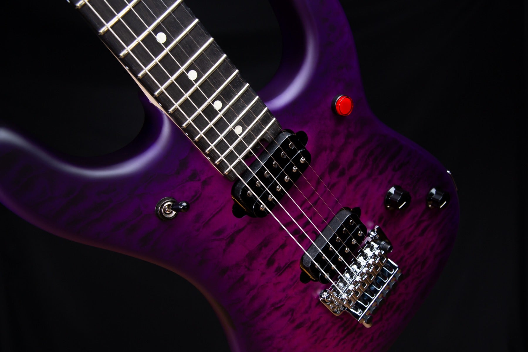 EVH 5150 Series Deluxe QM Electric Guitar - Ebony, Satin Purple Daze view 5