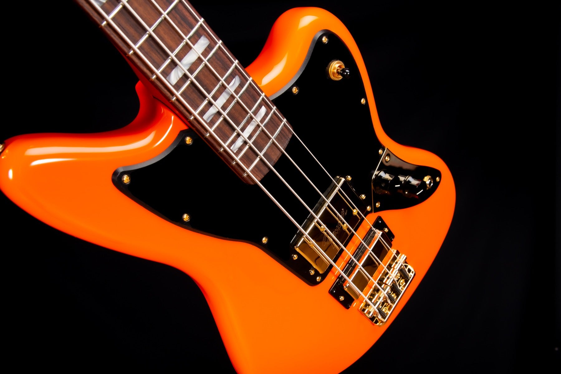 Fender Limited Edition Mike Kerr Jaguar Bass - Tiger's Blood Orange view 5