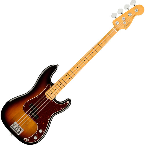 Top view of Fender American Pro II Precision Bass - Maple, 3-Color Sunburst