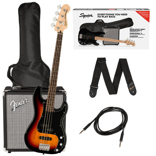 Squier Affinity Series Precision Bass PJ Pack - 3 Color Sunburst view 1