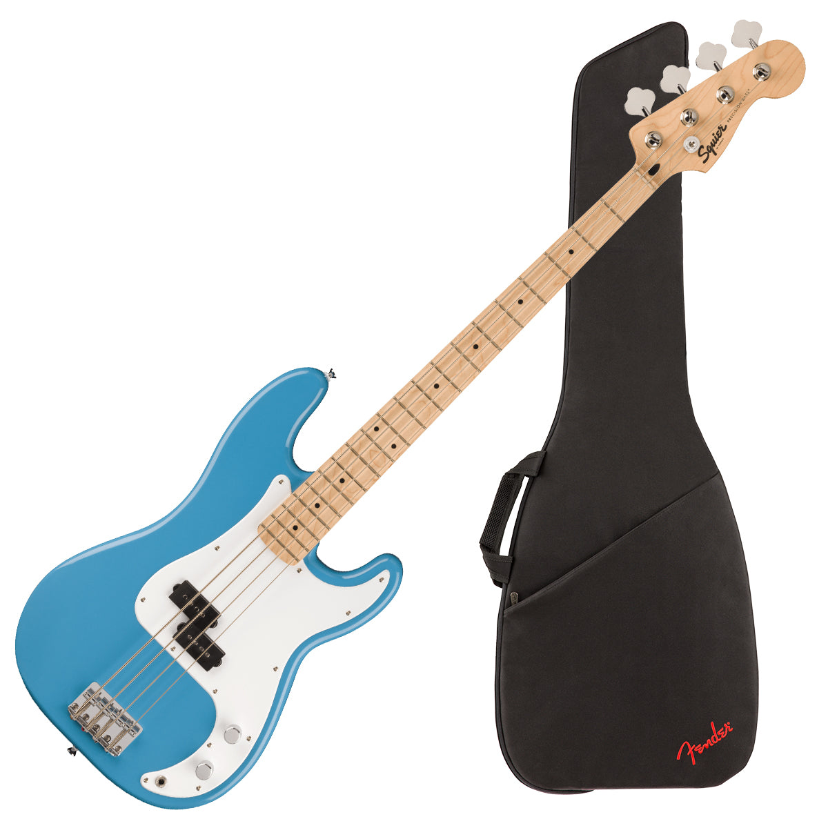 Collage image of the Fender Squier Sonic Precision Bass - California Blue W/GIG BAG