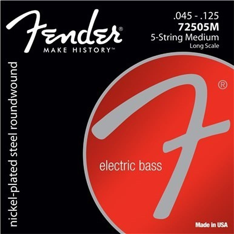 Fender Super 7250ML Nickel-Plated Steel 5-String Bass Strings - Medium - Long Scale - 45-125