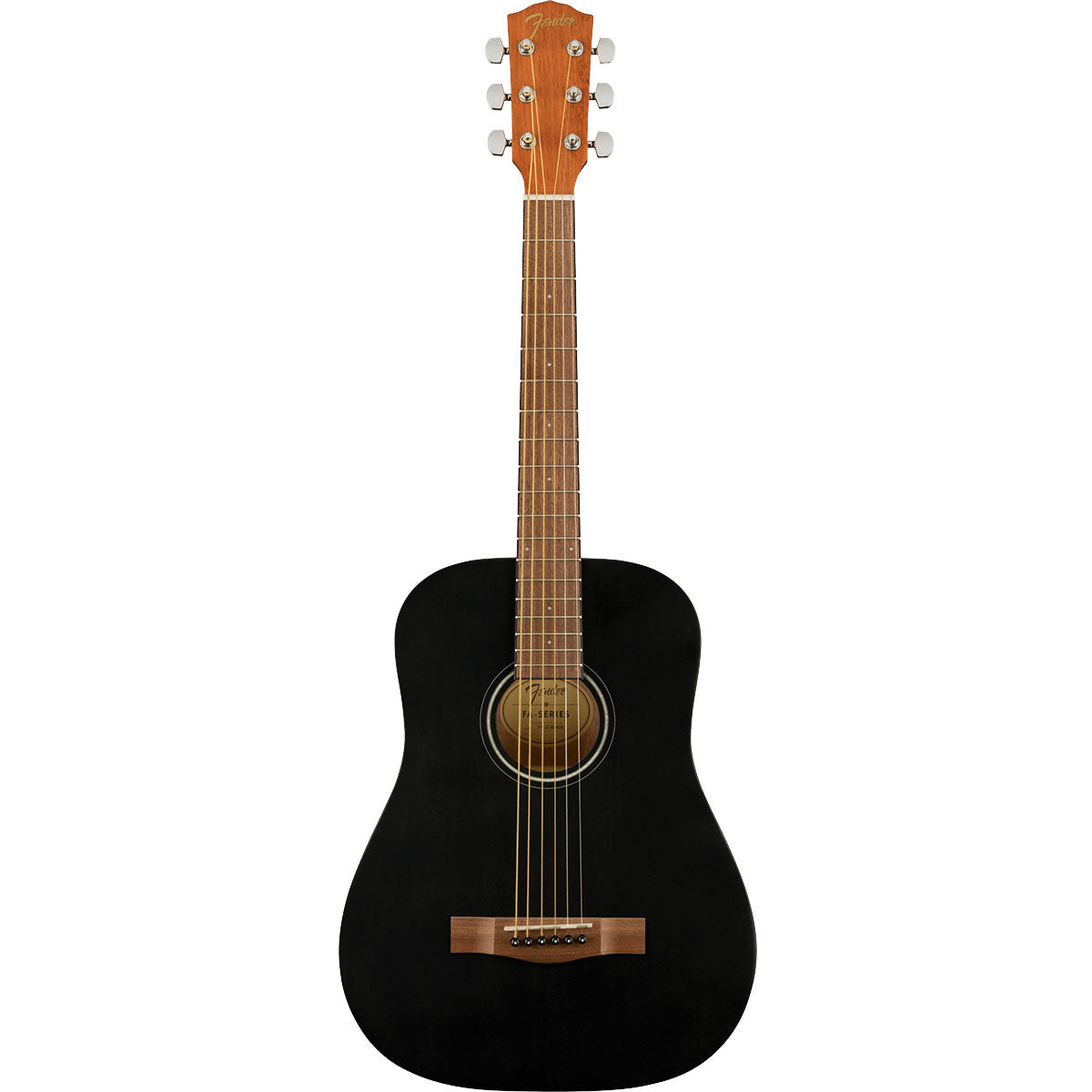 Top view of Fender FA-15 3/4 Steel Acoustic Guitar - Black