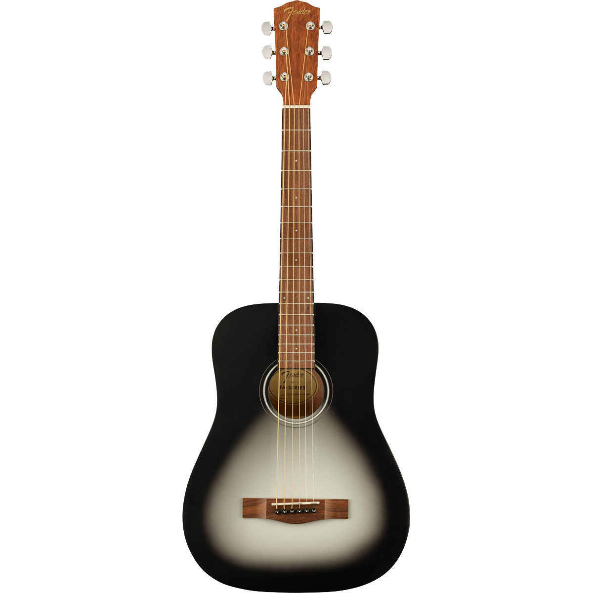 Top view of Fender FA-15 3/4 Steel Acoustic Guitar - Moonlight