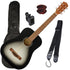 Collage image of the Fender FA-15 3/4 Steel Acoustic Guitar - Moonlight GUITAR ESSENTIALS BUNDLE
