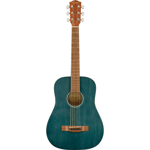 Top view of Fender FA-15 3/4 Steel Acoustic Guitar - Blue