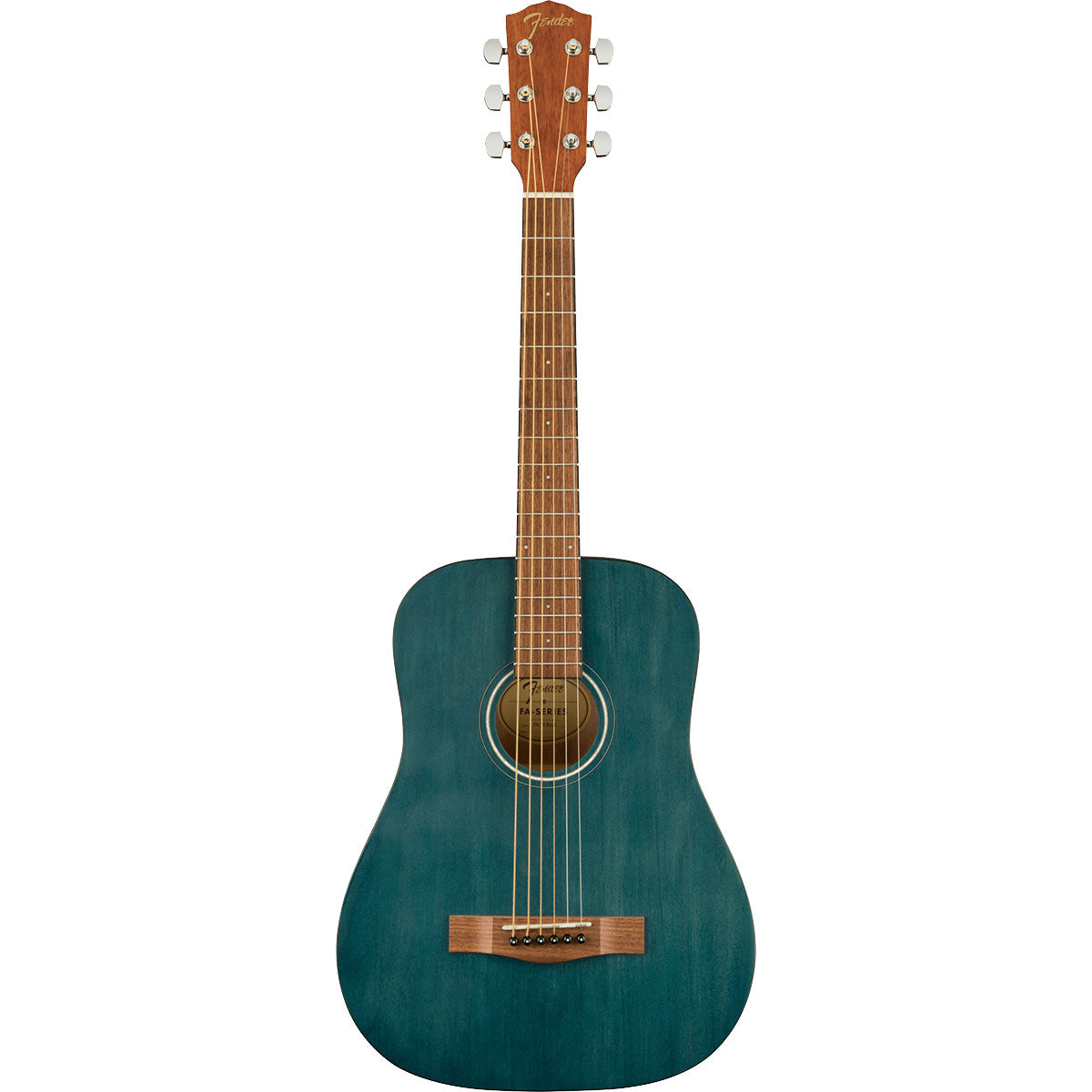 Top view of Fender FA-15 3/4 Steel Acoustic Guitar - Blue