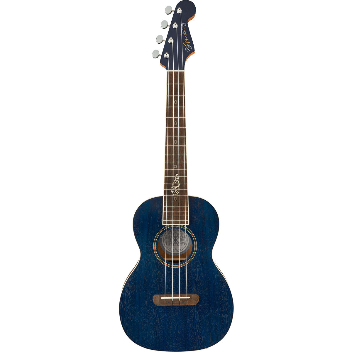 Top view of Fender Dhani Harrison Signature Ukulele - Sapphire Blue