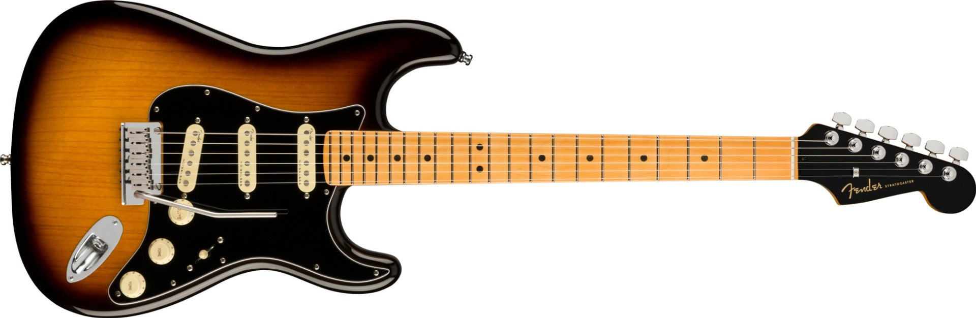 Fender American Ultra Luxe Stratocaster - Maple, 2-Color Sunburst front