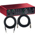 Collage showing components in Focusrite Scarlett 2i2 (4th Gen) USB Audio Interface CABLE KIT