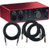 Collage showing components in Focusrite Scarlett 4i4 (4th Gen) USB Audio Interface CABLE KIT