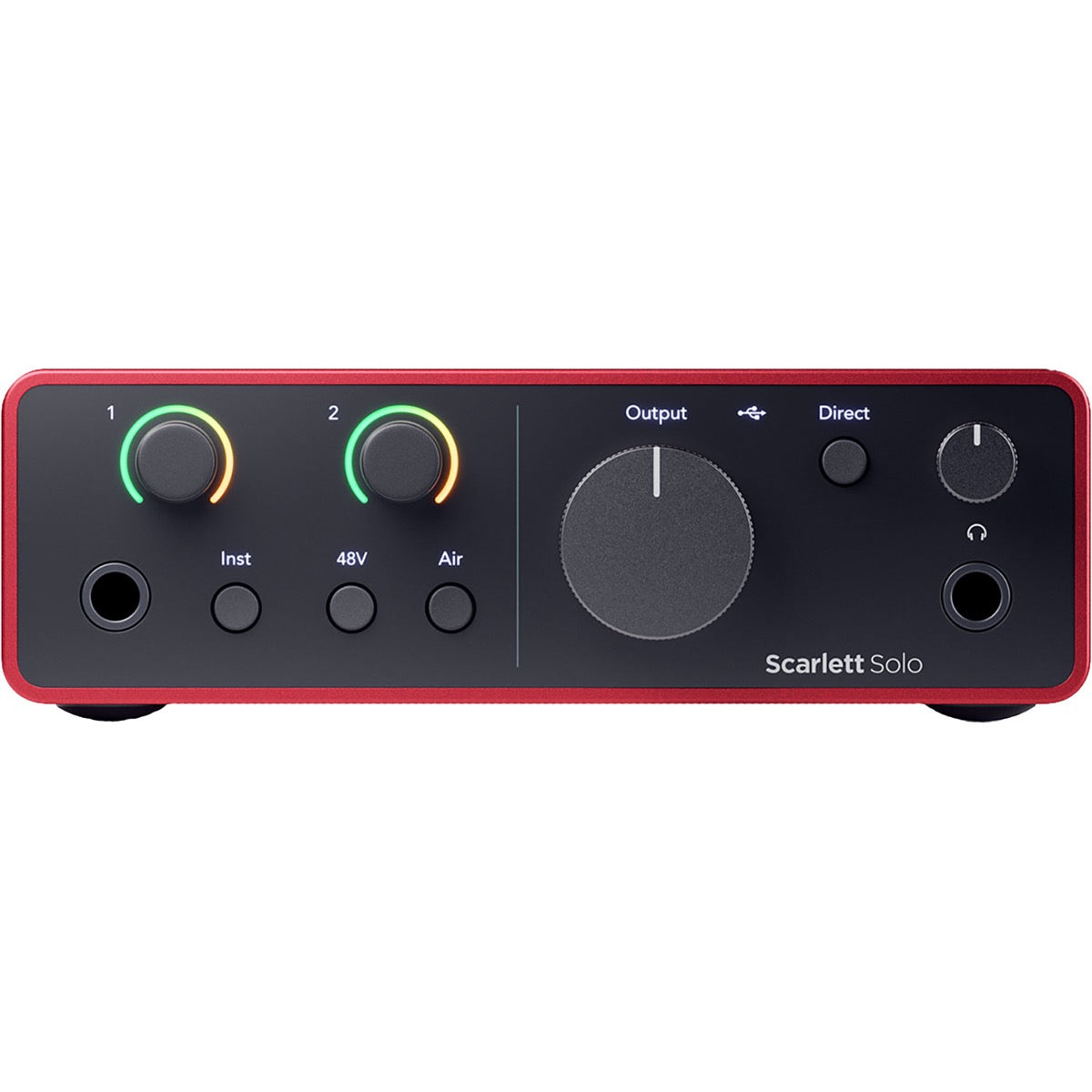 Collage showing components in Focusrite Scarlett Solo (4th Gen) USB Audio Interface View 1