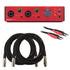 Collage showing components in Focusrite Clarett+ 2Pre USB Audio Interface CABLE KIT