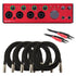 Collage showing components in Focusrite Clarett+ 4Pre USB Audio Interface CABLE KIT