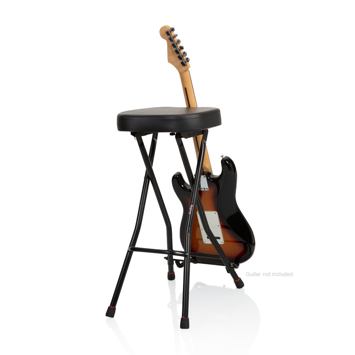 Gator Frameworks Guitar Stool with Stand with a guitar on it viewed from the back