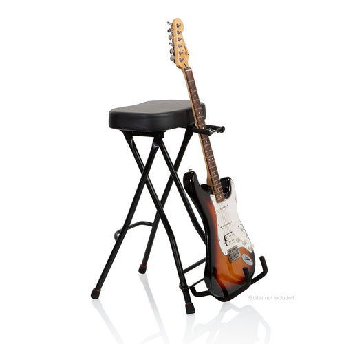 Gator Frameworks Guitar Stool with Stand with a guitar on it