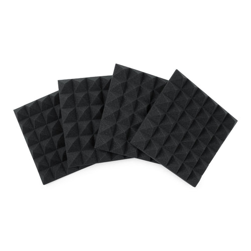 Gator 2" Thick Acoustic Foam Pyramid Panels 12"x12" 4pk - Charcoal, View 1
