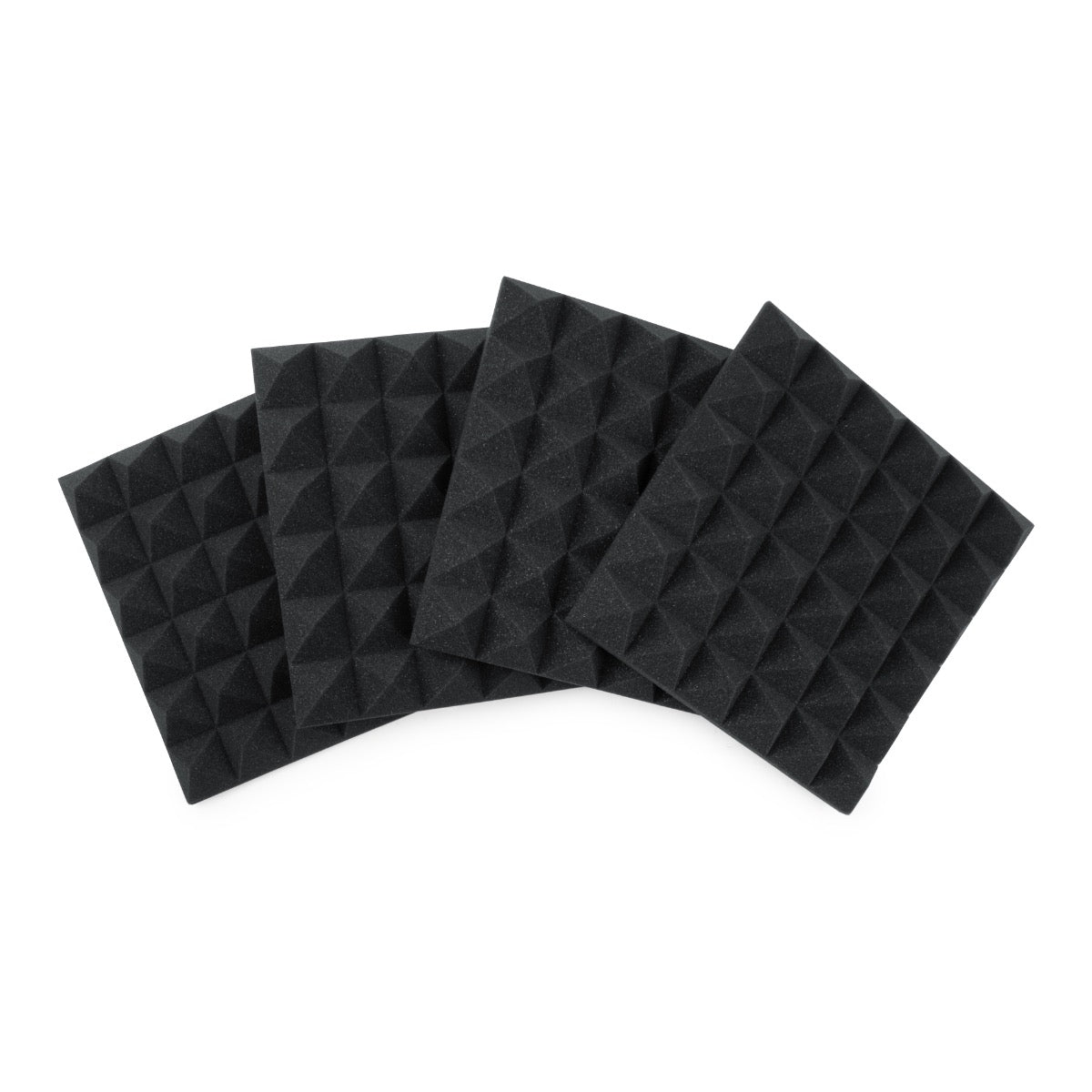 Gator 2" Thick Acoustic Foam Pyramid Panels 12"x12" 4pk - Charcoal, View 1