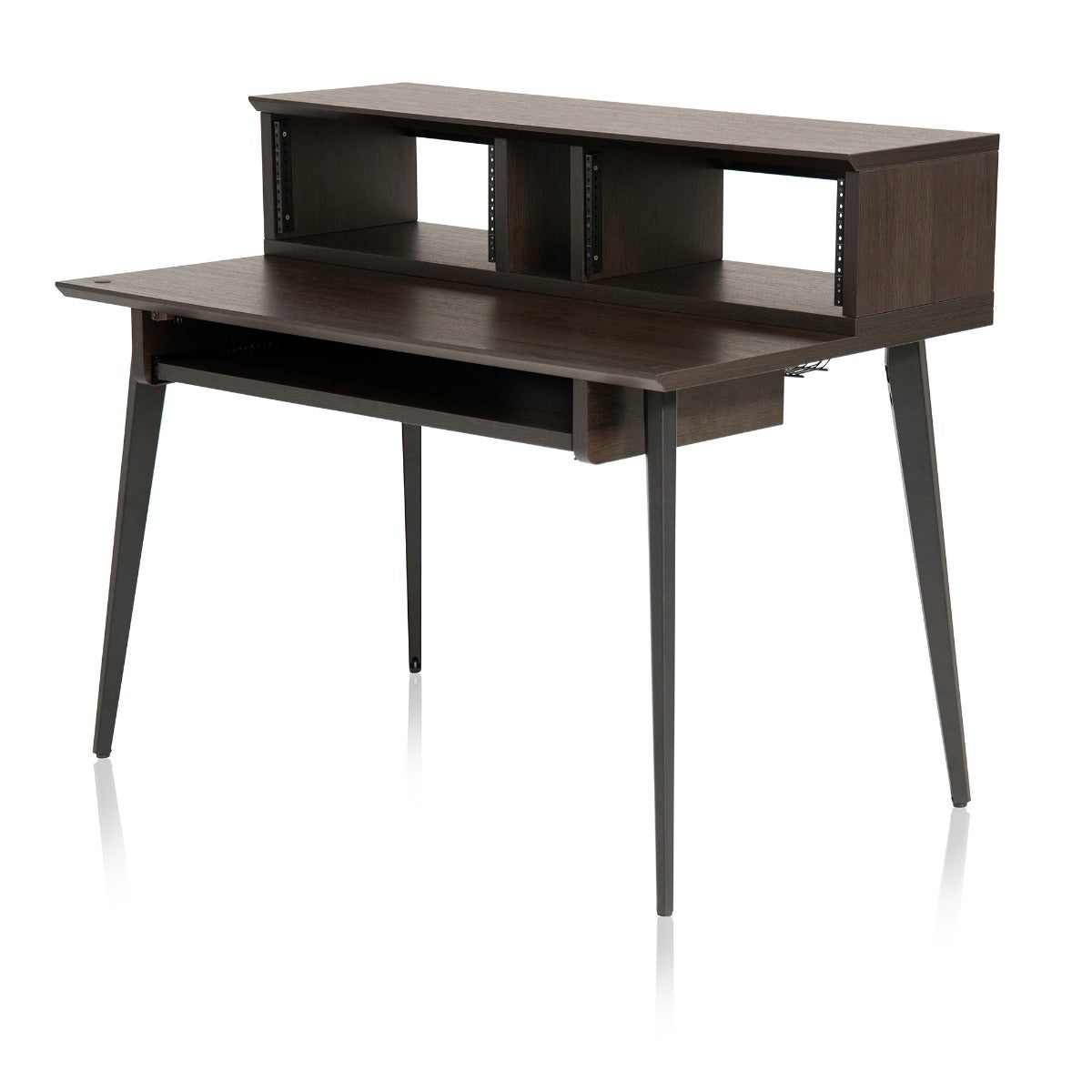 Left angled image of the Gator Frameworks Elite Series Furniture Desk  - Brown