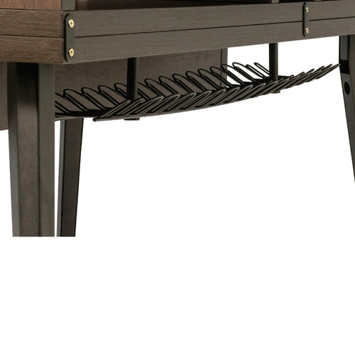Cable rack under the Gator Frameworks Elite Series Furniture Desk  - Brown on the Gator Frameworks Elite Series Furniture Desk  - Brown