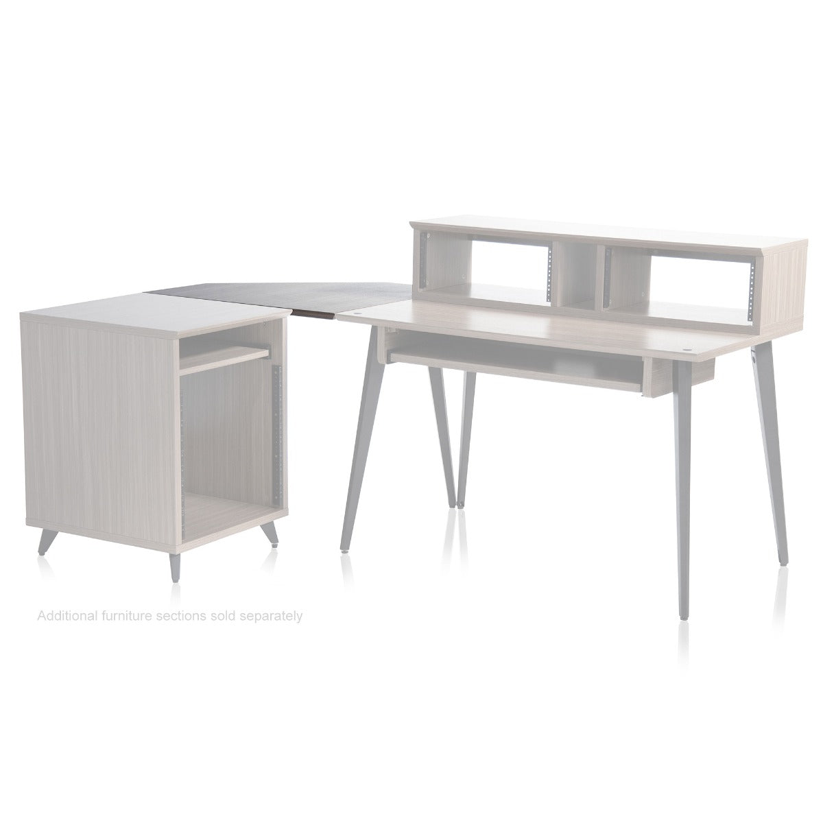 Gator Frameworks Elite Series Furniture Desk Corner Section  - Grey shown with the complete set 