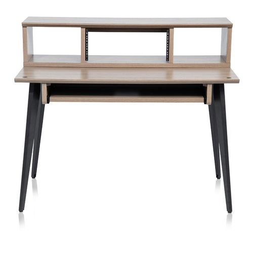 Front angled image of the Gator Frameworks Elite Series Furniture Desk  - Grey