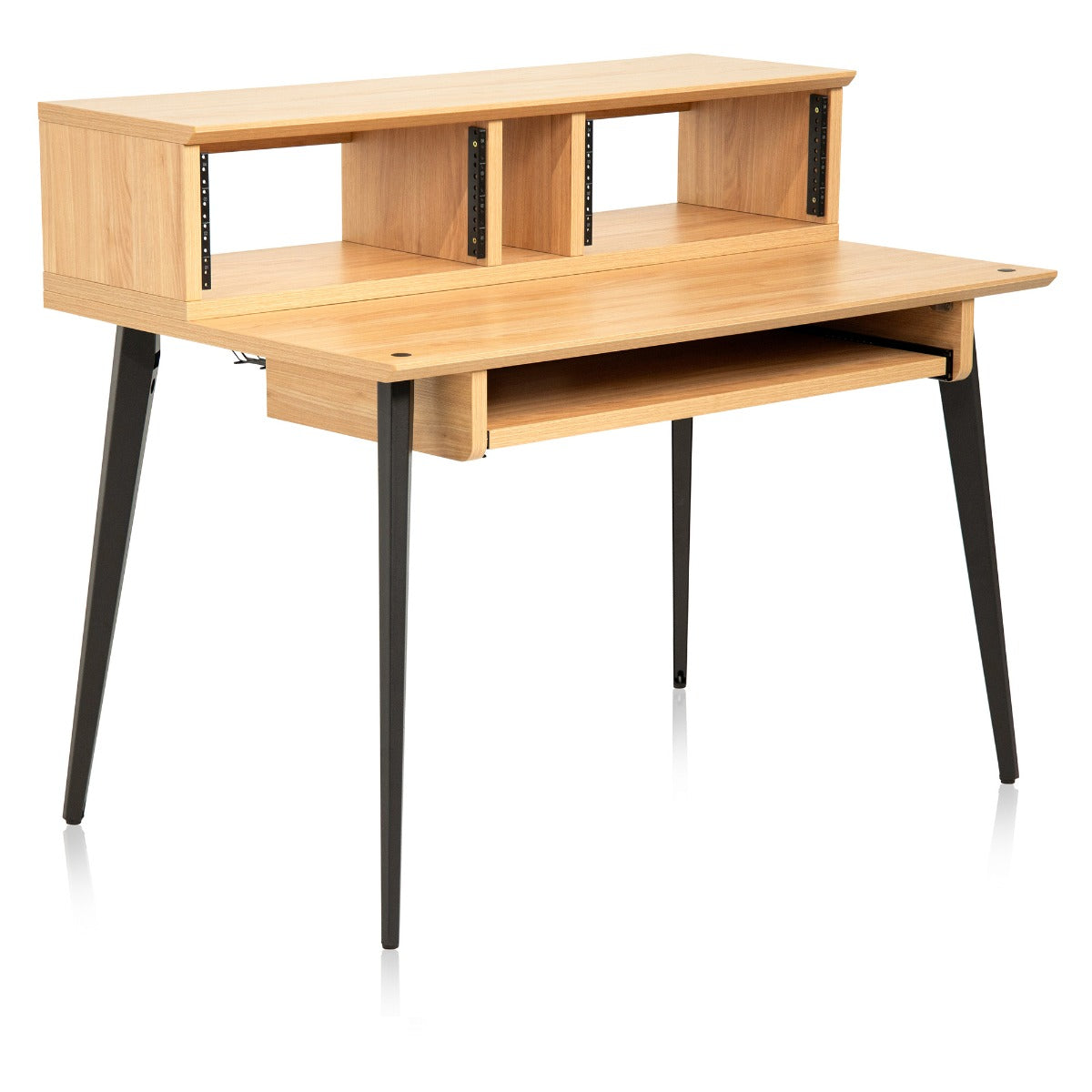Right angled image of the Gator Frameworks Elite Series Furniture Desk - Maple