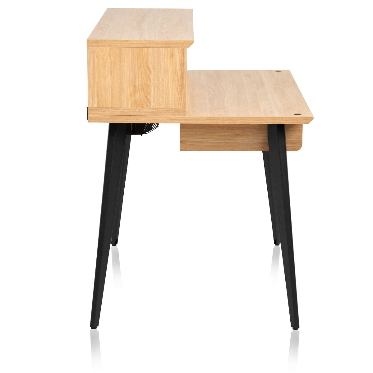 Left side profile of the Gator Frameworks Elite Series Furniture Desk - Maple