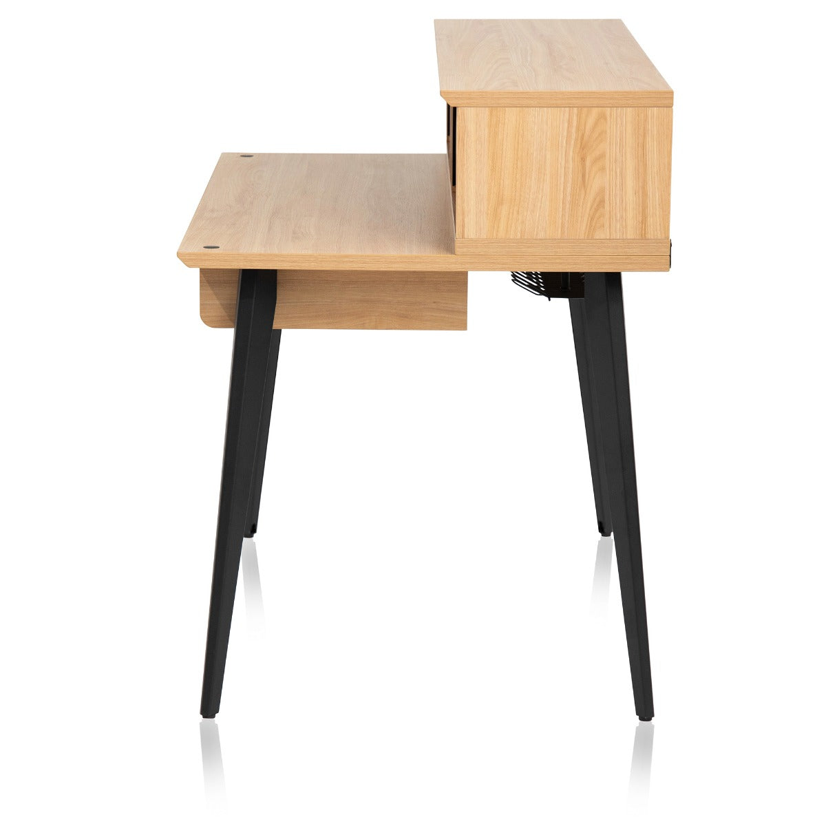 Right side profile of the Gator Frameworks Elite Series Furniture Desk - Maple