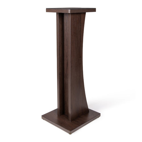 Angled perspective of the Gator Frameworks Elite Series Studio Monitor Stand - Brown